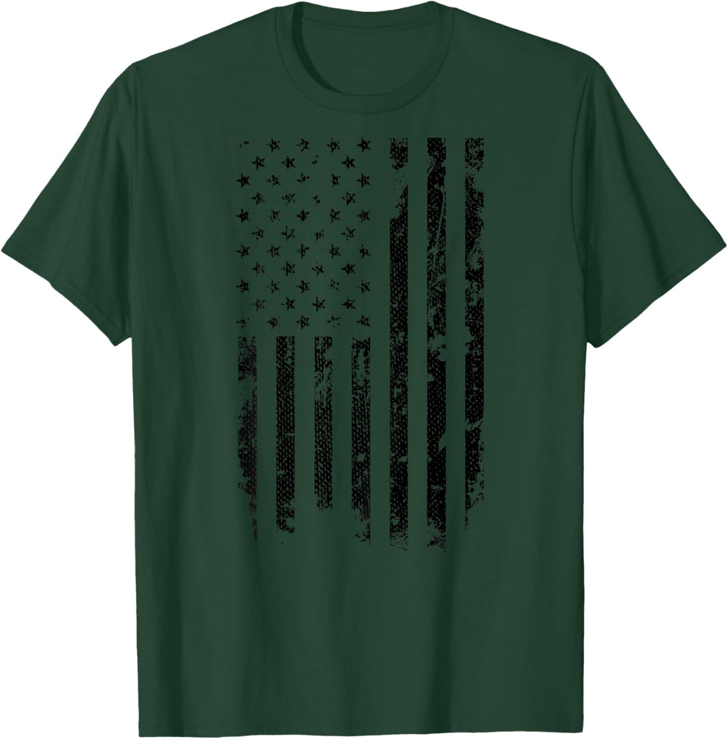 Vintage Distressed American Flag T-Shirt - T-Shirt | Forest