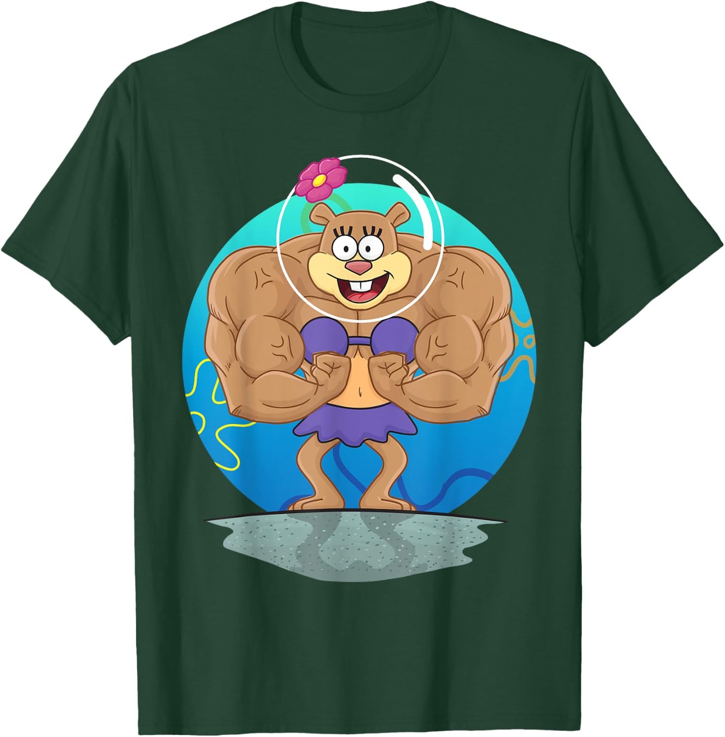 Mademark x SpongeBob SquarePants - Sandy Cheeks Muscle T-Shirt - T-Shirt | Forest