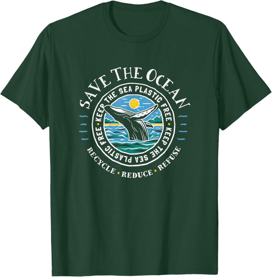 Whale Conservation - Save The Ocean Humpback Whale Lover T-Shirt - T-Shirt | Forest