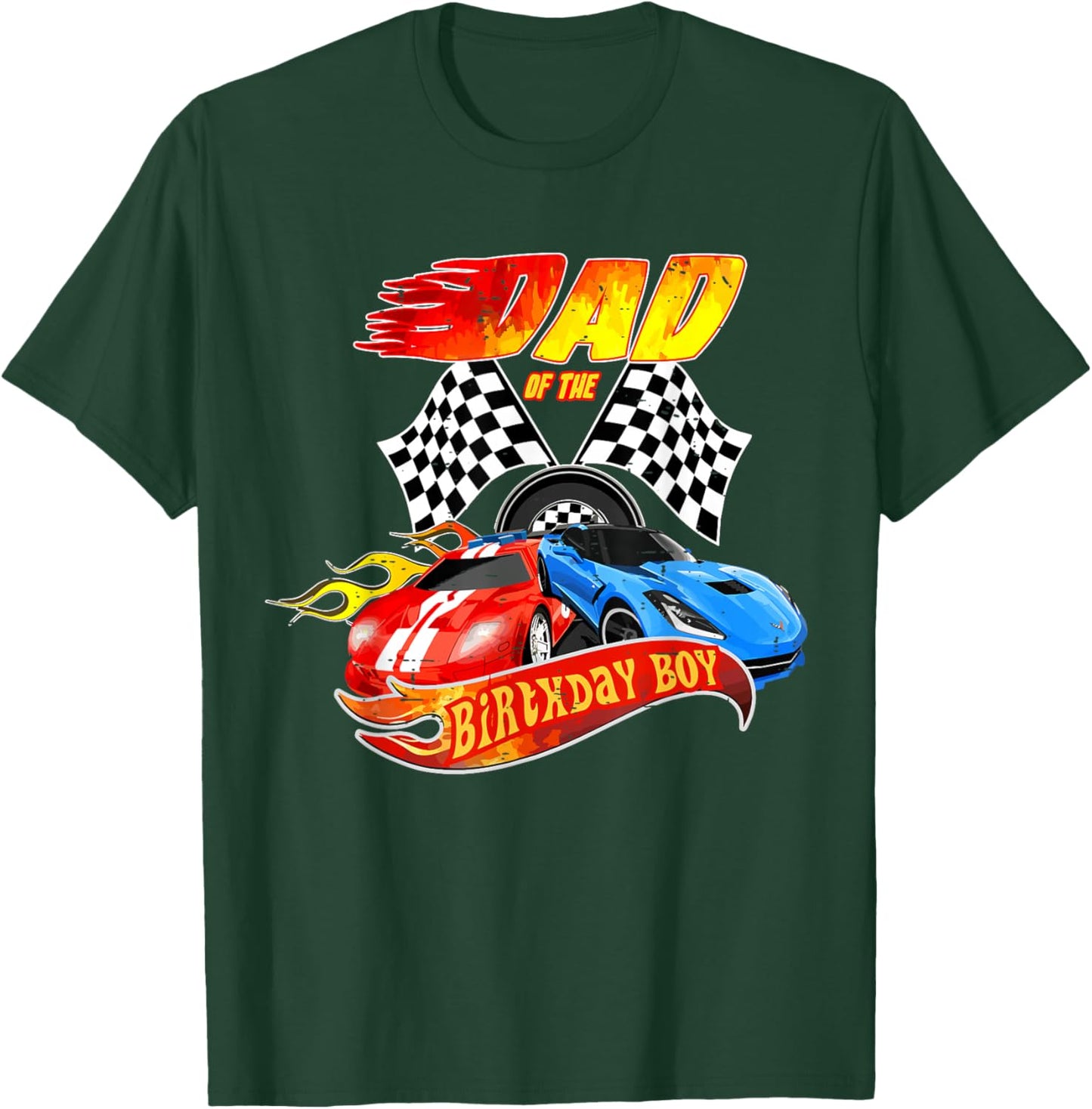 Dad Of The Birthday Boy Race Car Birthday Party Racing Cute T-Shirt - T-Shirt | Forest