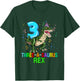 Kids 3 Year Old Boy 3rd Birthday Dinosaur Gift Threeasaurus T-Shirt - T-Shirt | Forest