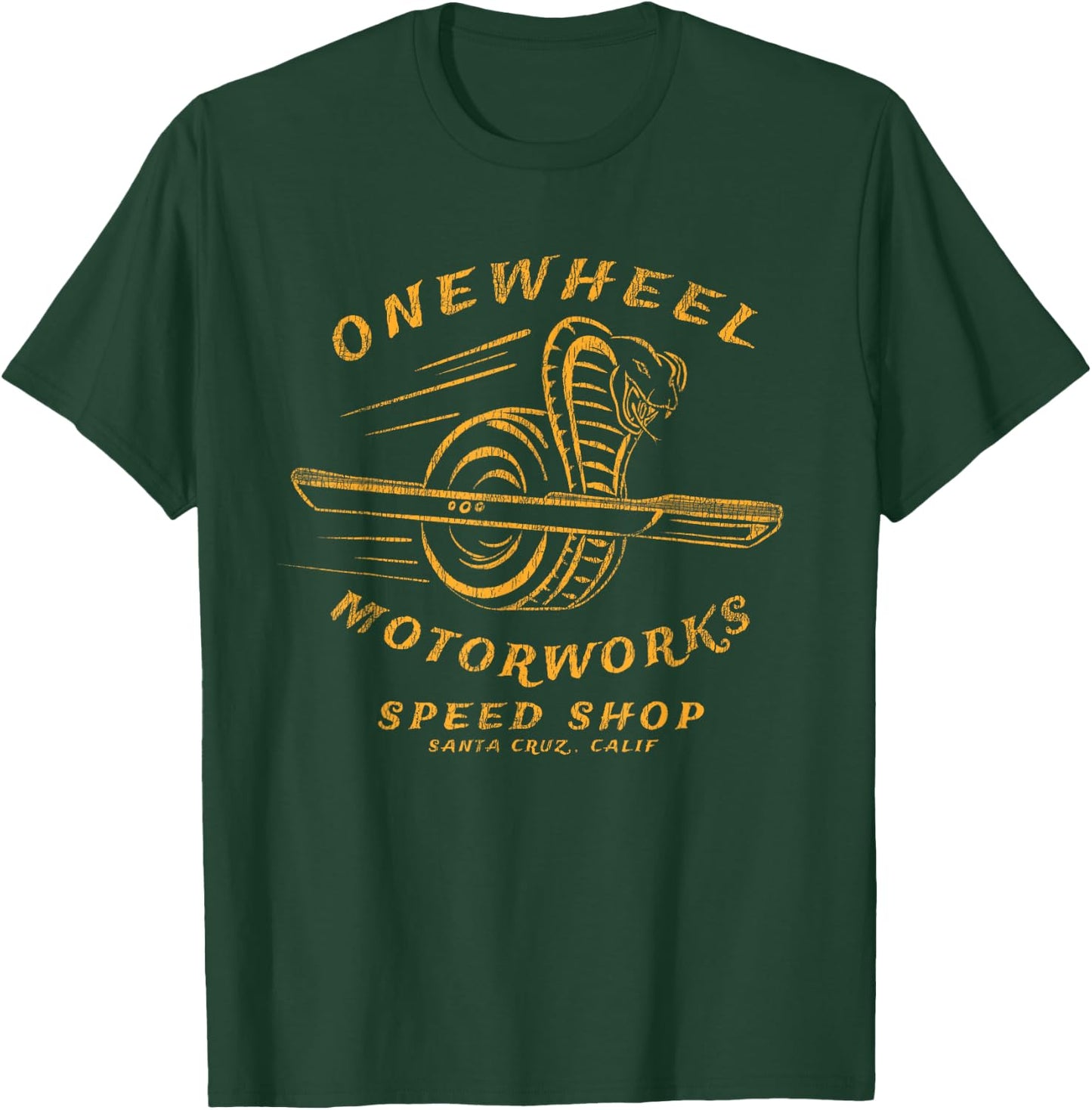 OneWheel Motorworks Speed Shop Santa Cruz, Calif T-Shirt - T-Shirt | Forest