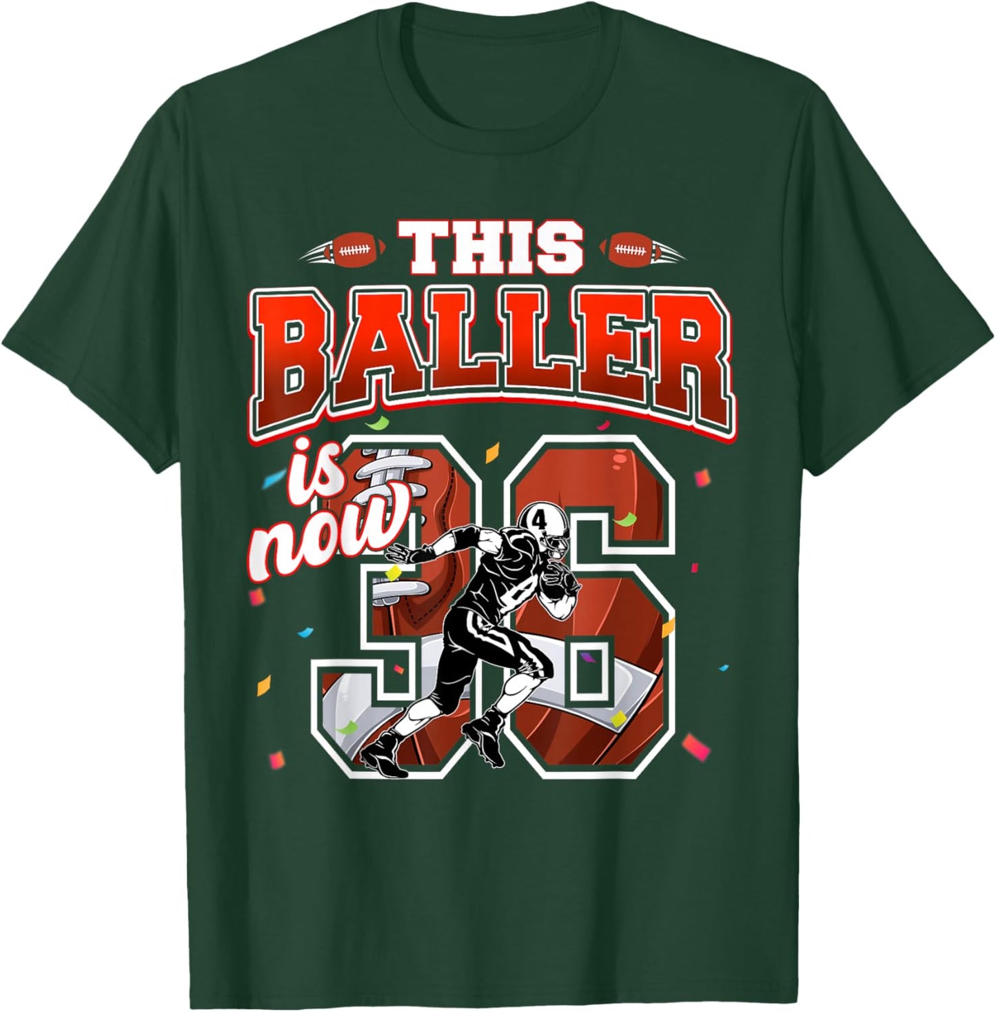 This Football Baller Is Now 36 Years Old Happy My Birthday T-Shirt - T-Shirt | Forest