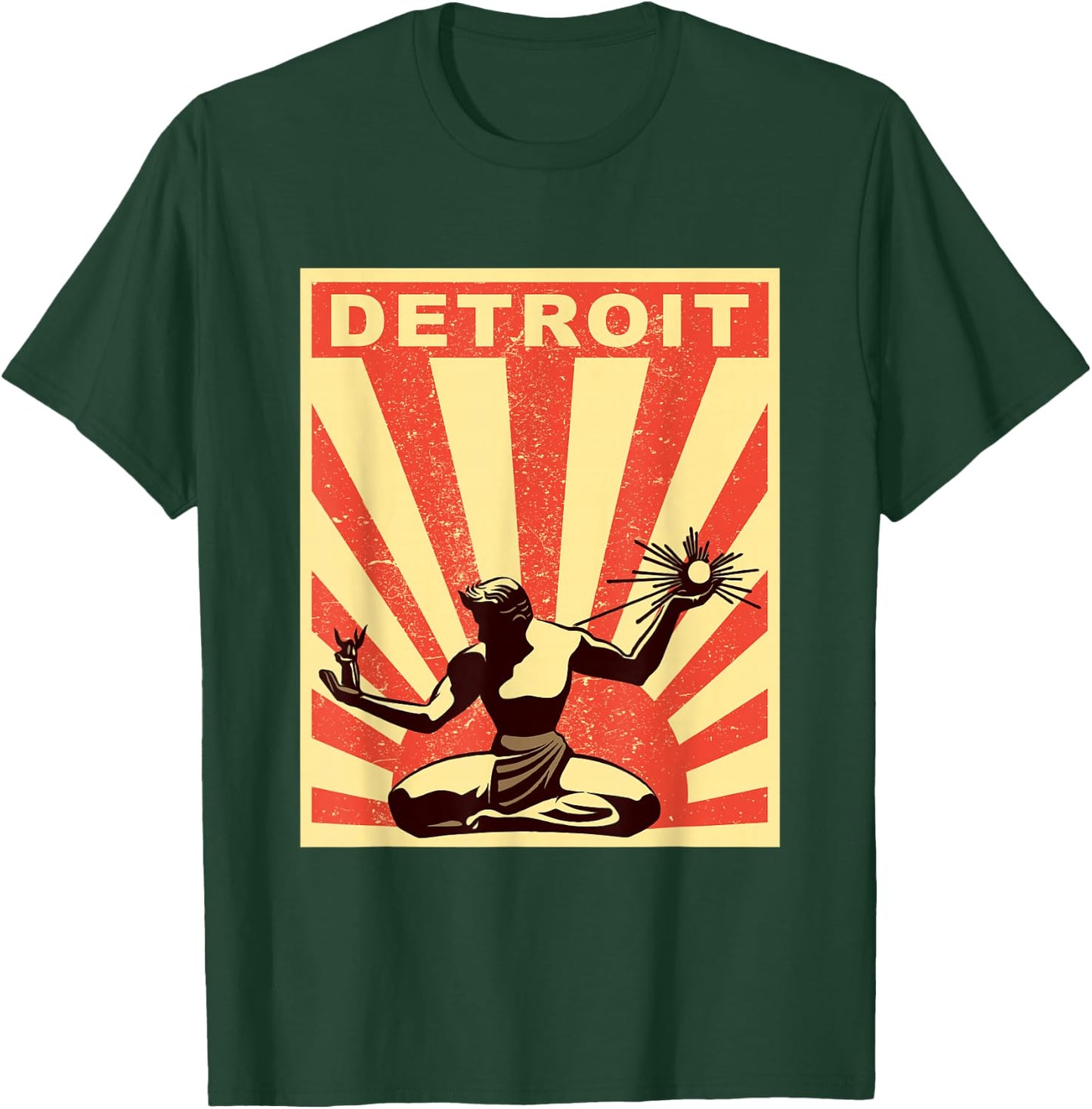 Detroit Shirt | Vintage Spirit of Detroit T-Shirt - T-Shirt | Forest