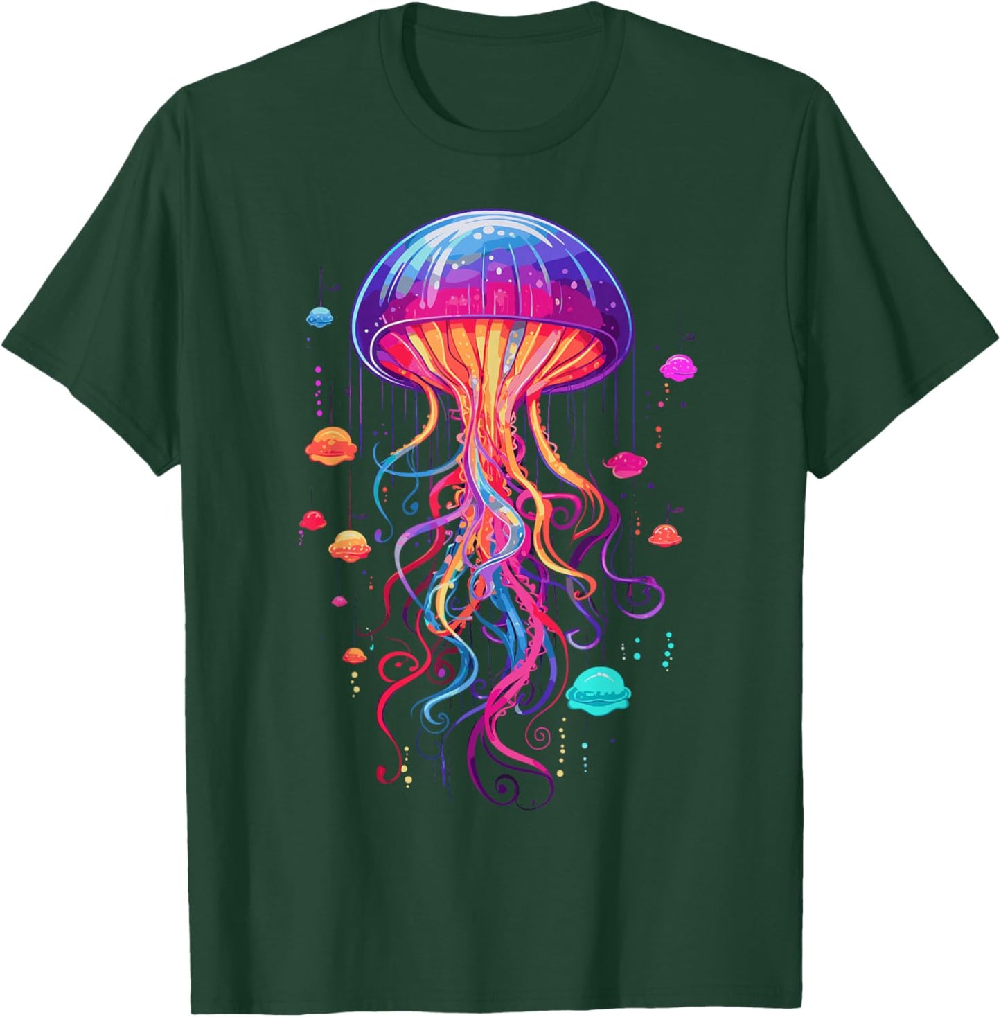 Jellyfish Ocean Animal Scuba Diving Rainbow Jelly Fish T-Shirt - T-Shirt | Forest