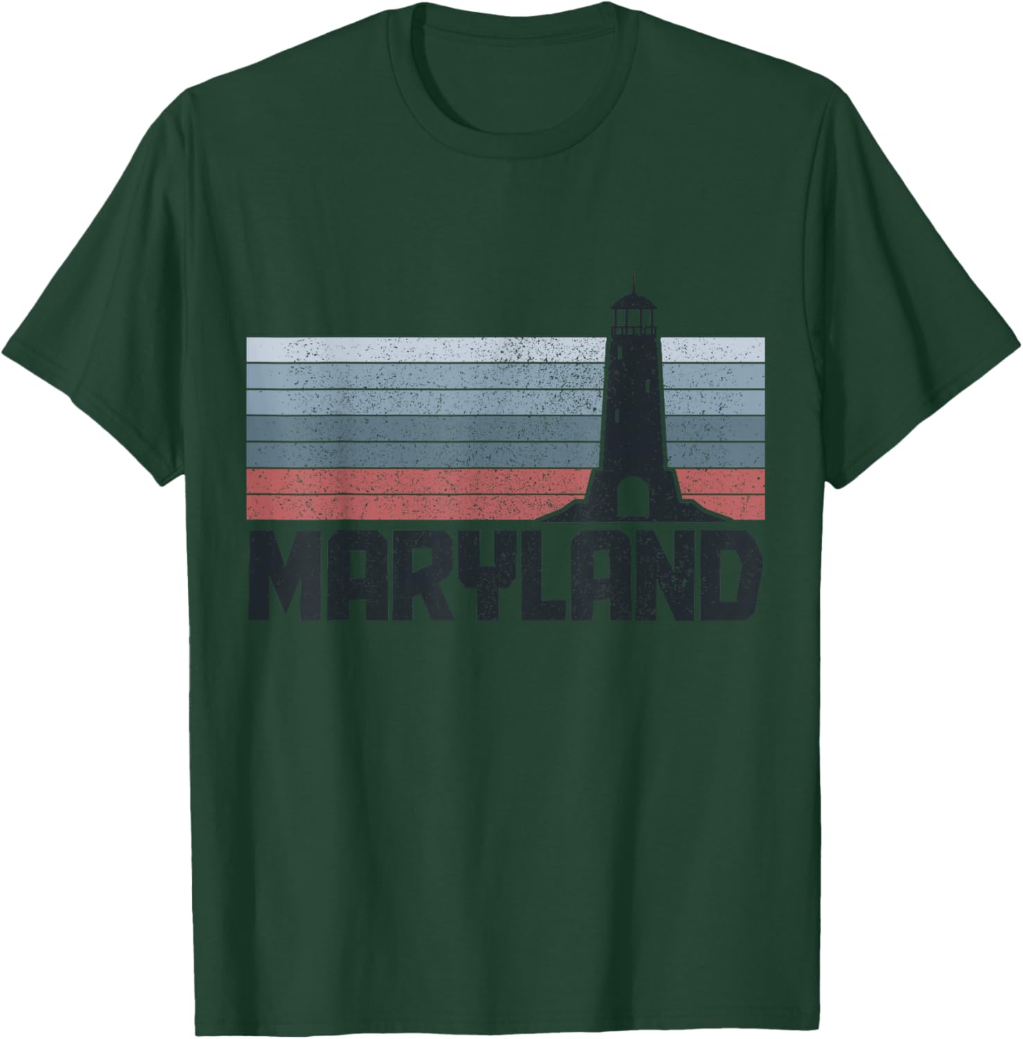 Maryland Lighthouse East Coast Pride Souvenir Vintage T-Shirt - T-Shirt | Forest