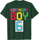 6th Birthday Boy Master Builder 6 Years Old Block Building T-Shirt - T-Shirt | Forest