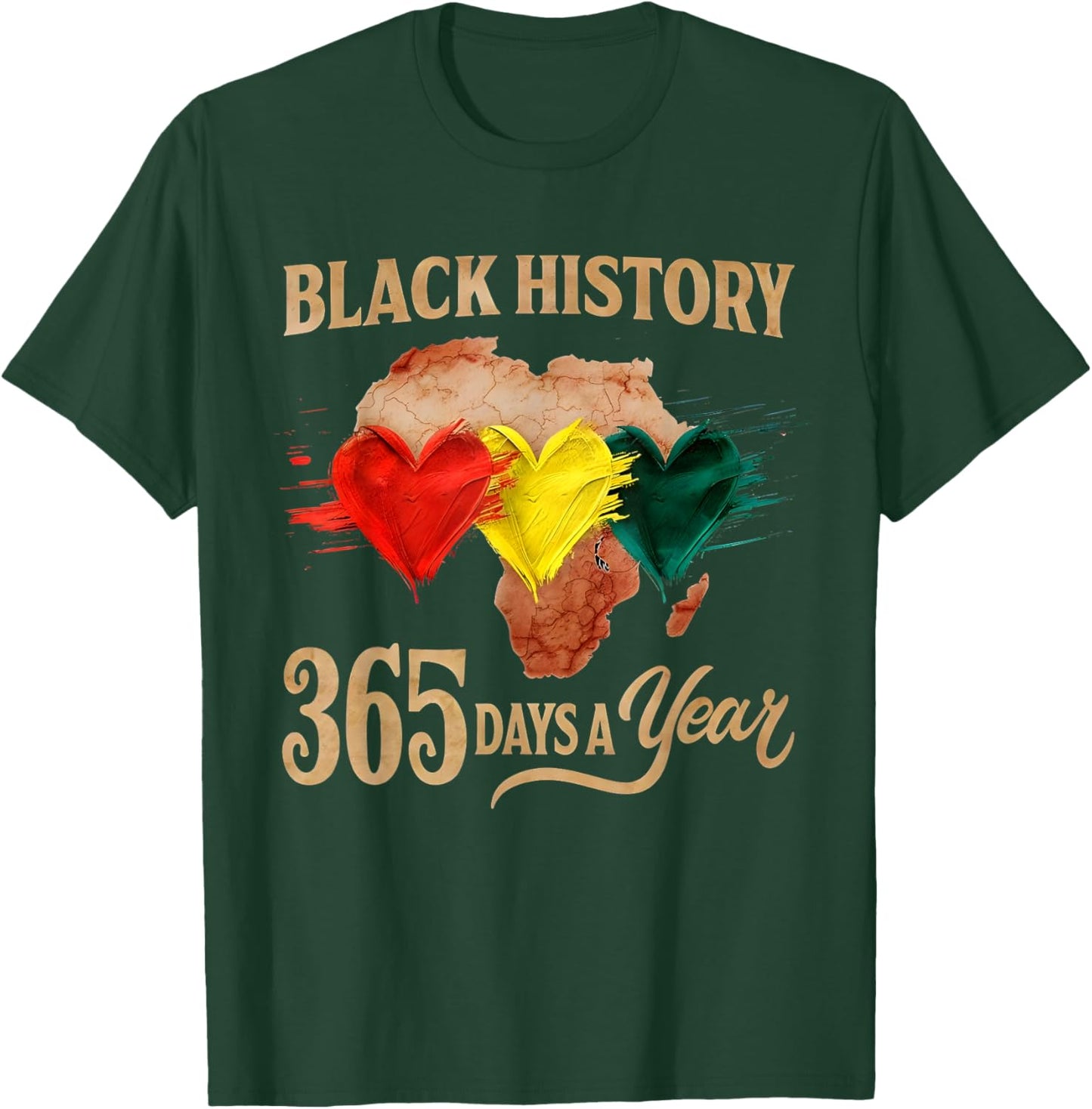Black History Month 365 Days Map Afro African American Pride T-Shirt - T-Shirt | Forest