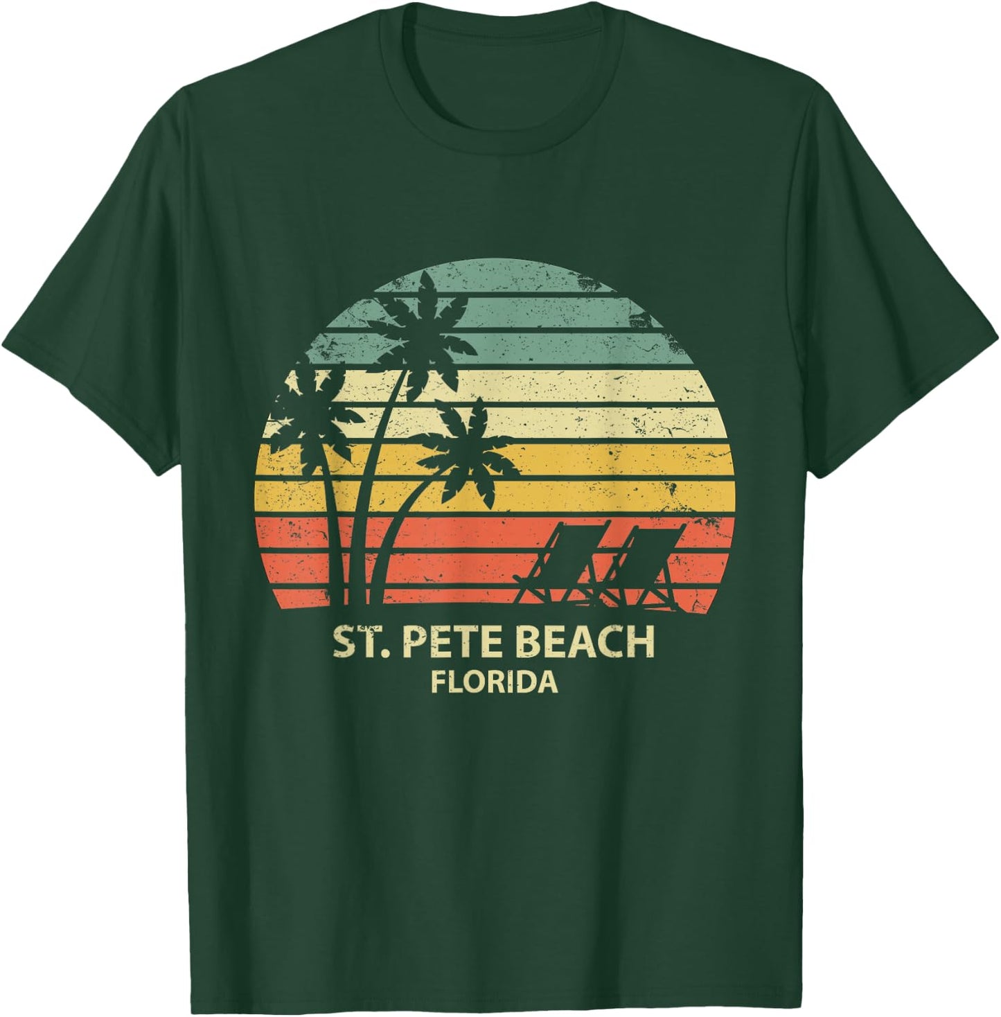 Vintage Florida St. Pete Beach T Shirt Cool Retro T-Shirt - T-Shirt | Forest