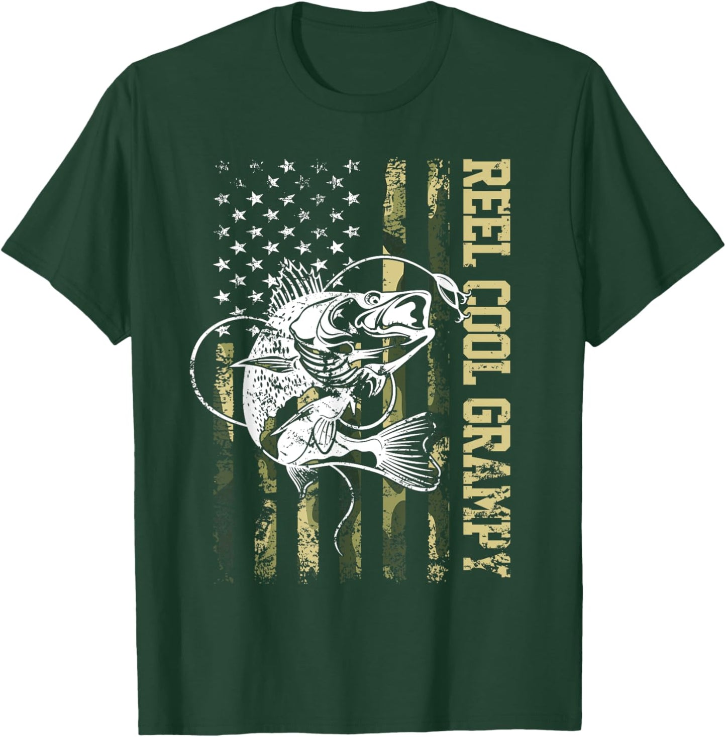 Reel Cool Grampy Bass Fishing Father's Day T-Shirt - T-Shirt | Forest