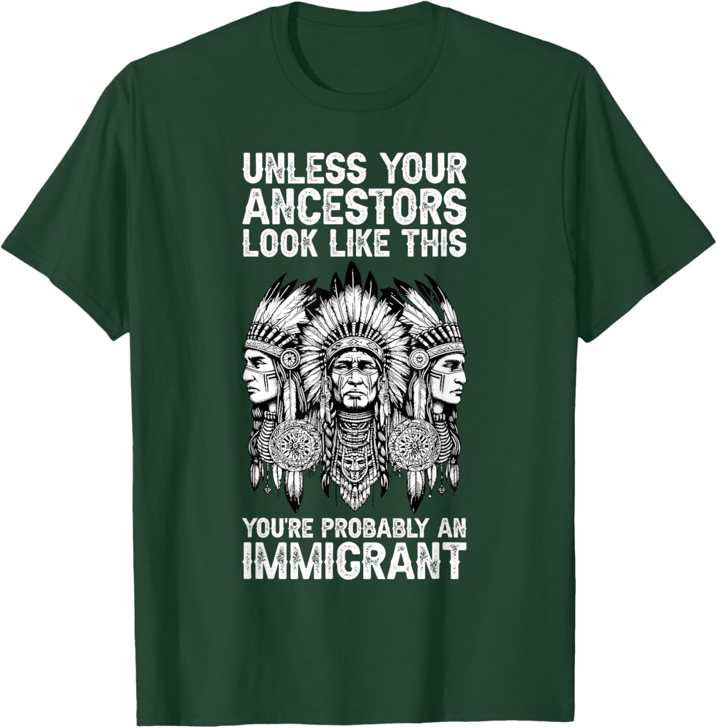 Indian Native American Clothing You're Probably An Immigrant T-Shirt - T-Shirt | Forest