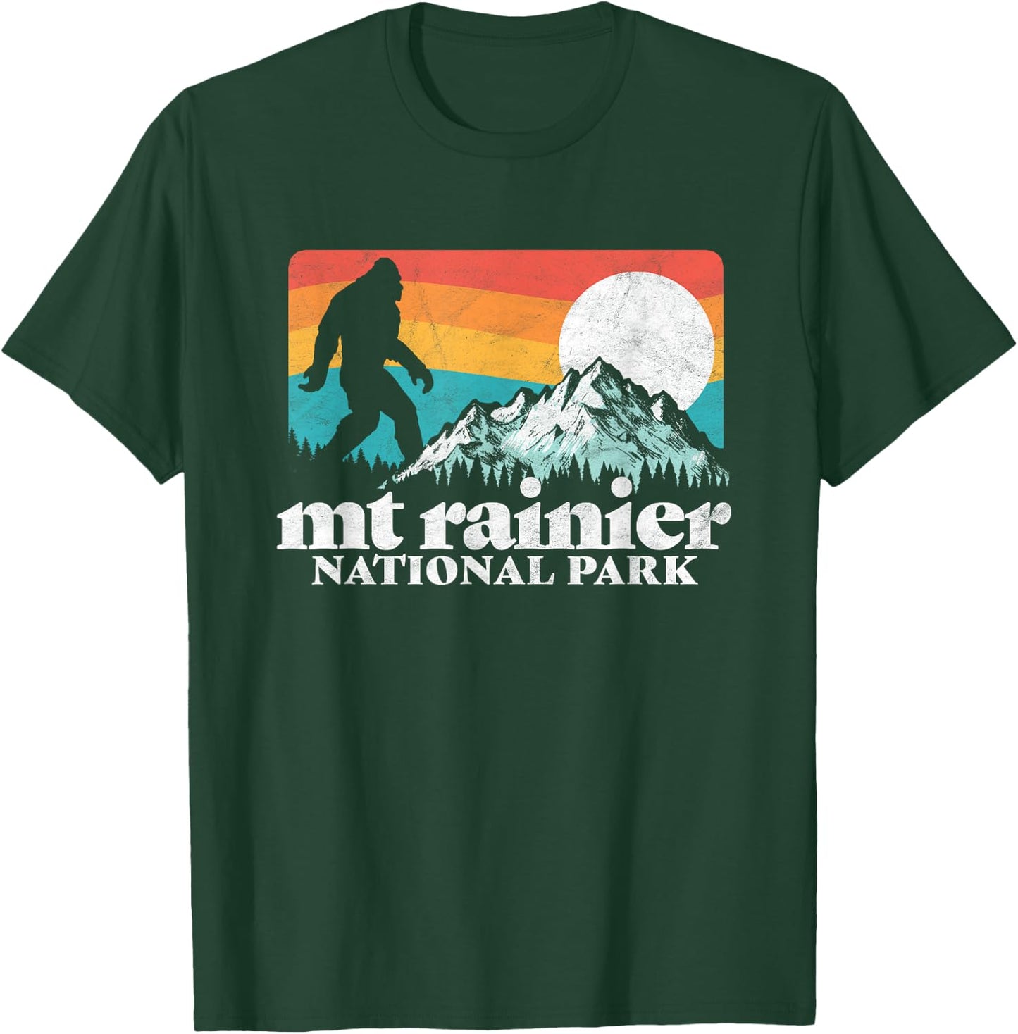 Mount Rainier National Park Bigfoot Mountains Nature T-Shirt - T-Shirt | Forest