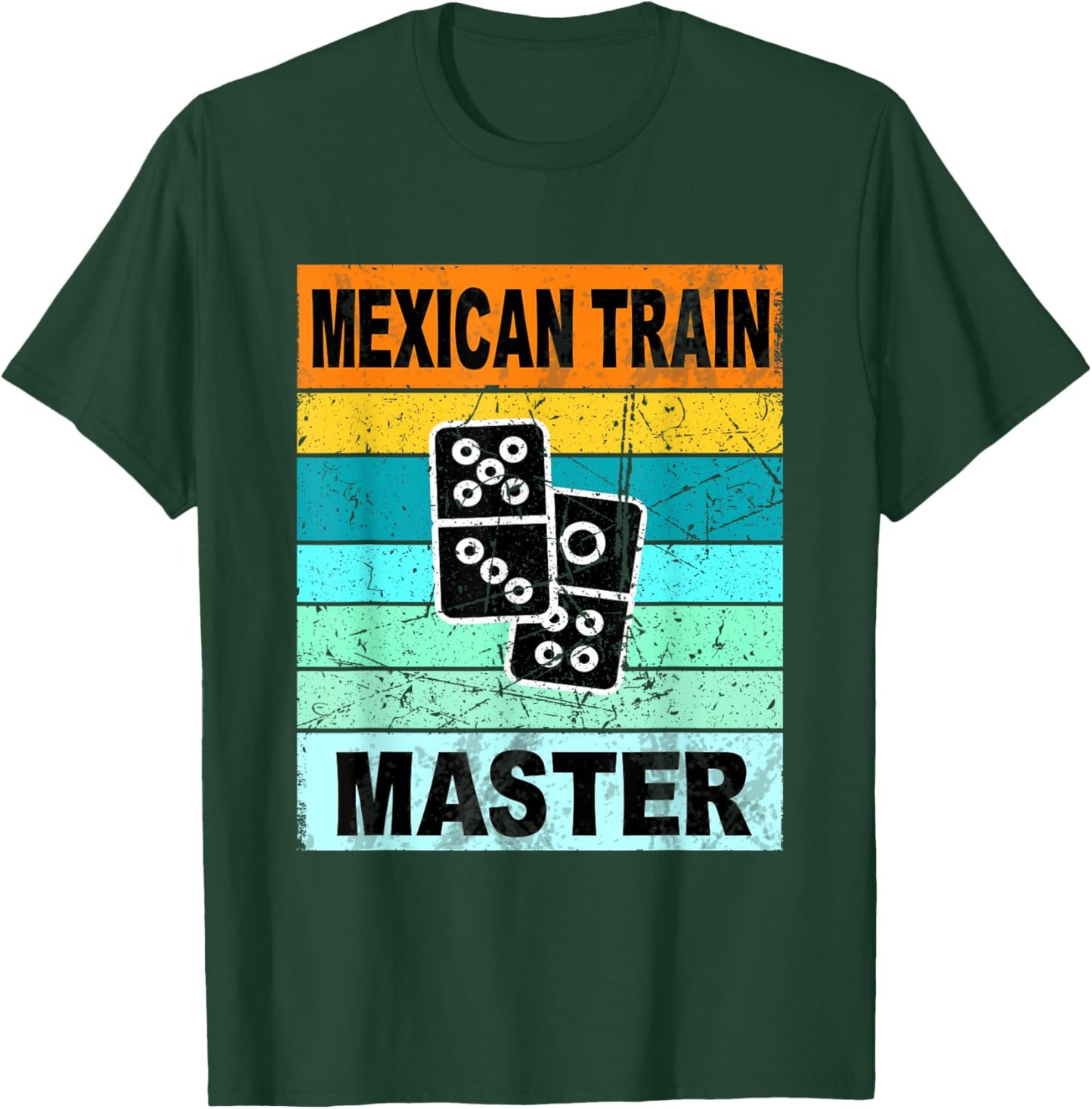 Retro Mexican Train Master Shirt Funny Dominoes Shirts Men , Small, Black T-Shirt - T-Shirt | Forest