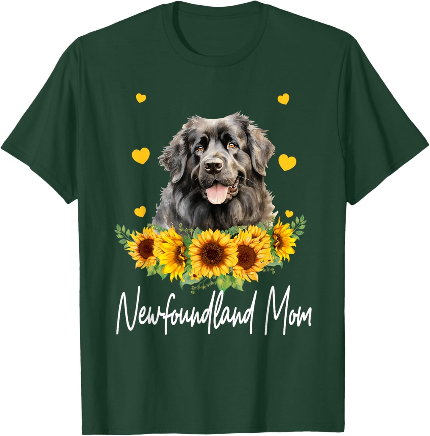Sunflower Newfoundland Mom Dog Lover T-Shirt - T-Shirt | Forest