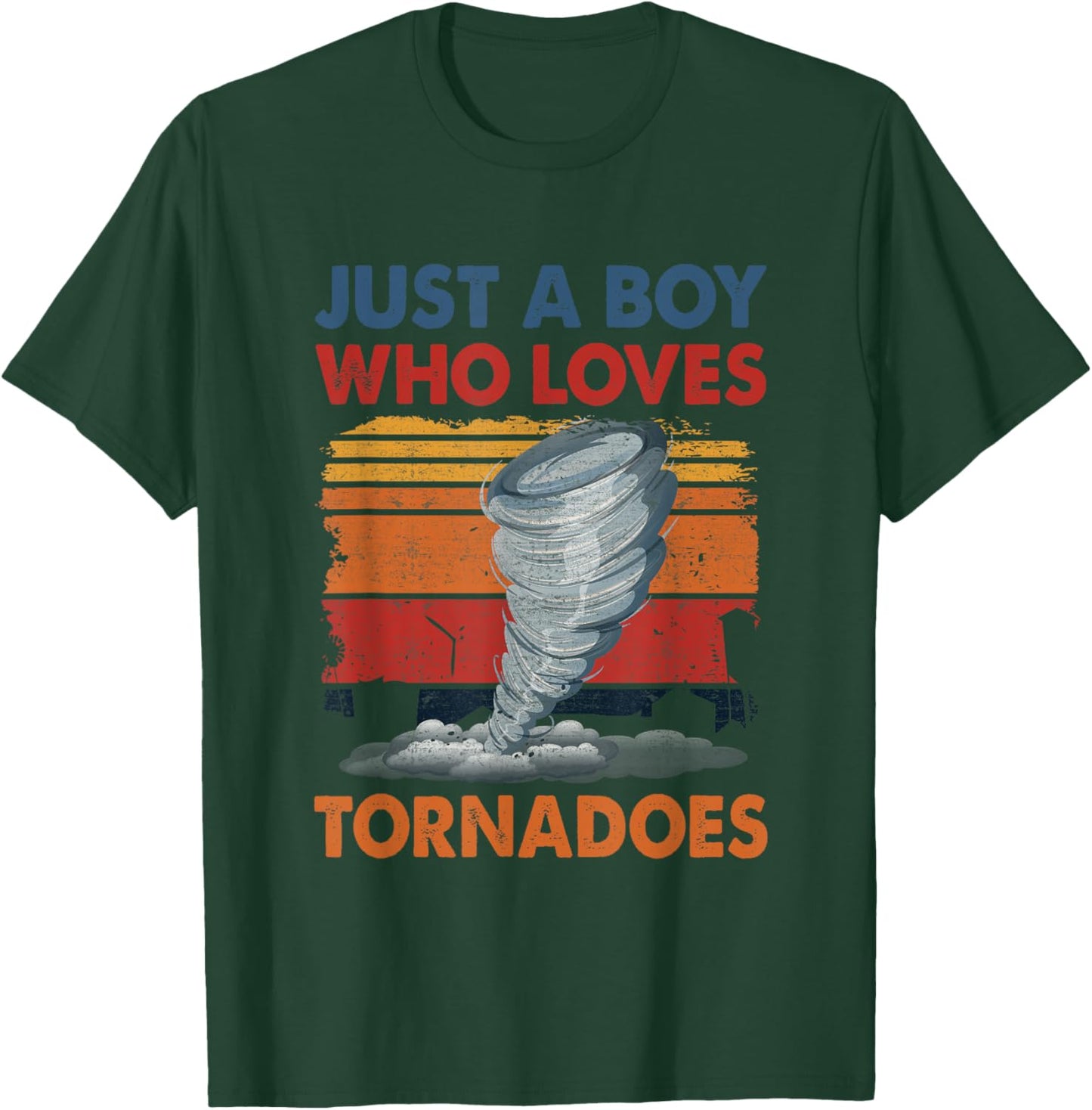 Just a Boy Who Loves Tornado Weather Storm Tornado Chaser T-Shirt - T-Shirt | Forest