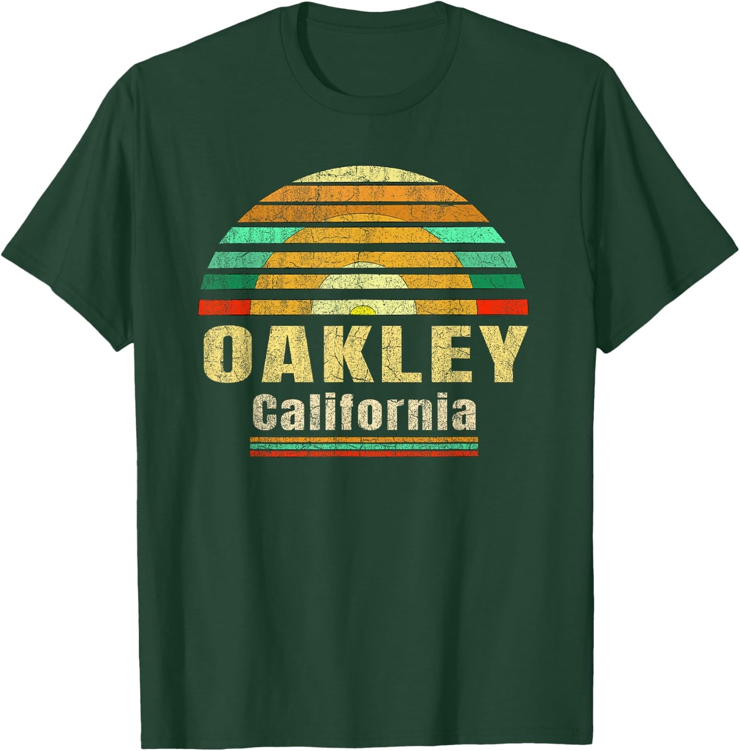 Oakley CA California Home Vintage Gift Retro Sunset Shir T-Shirt - T-Shirt | Forest
