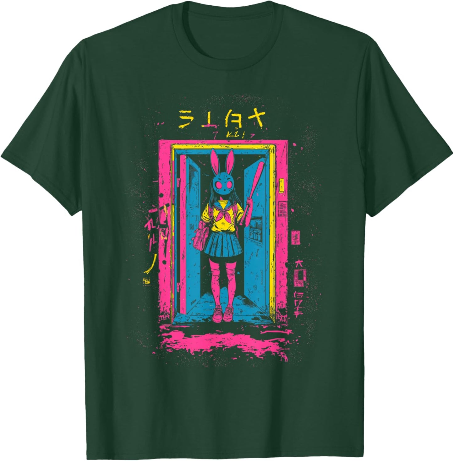 Creepy Girl Bunny Grunge Slasher Pastel Goth Anime Horror T-Shirt - T-Shirt | Forest