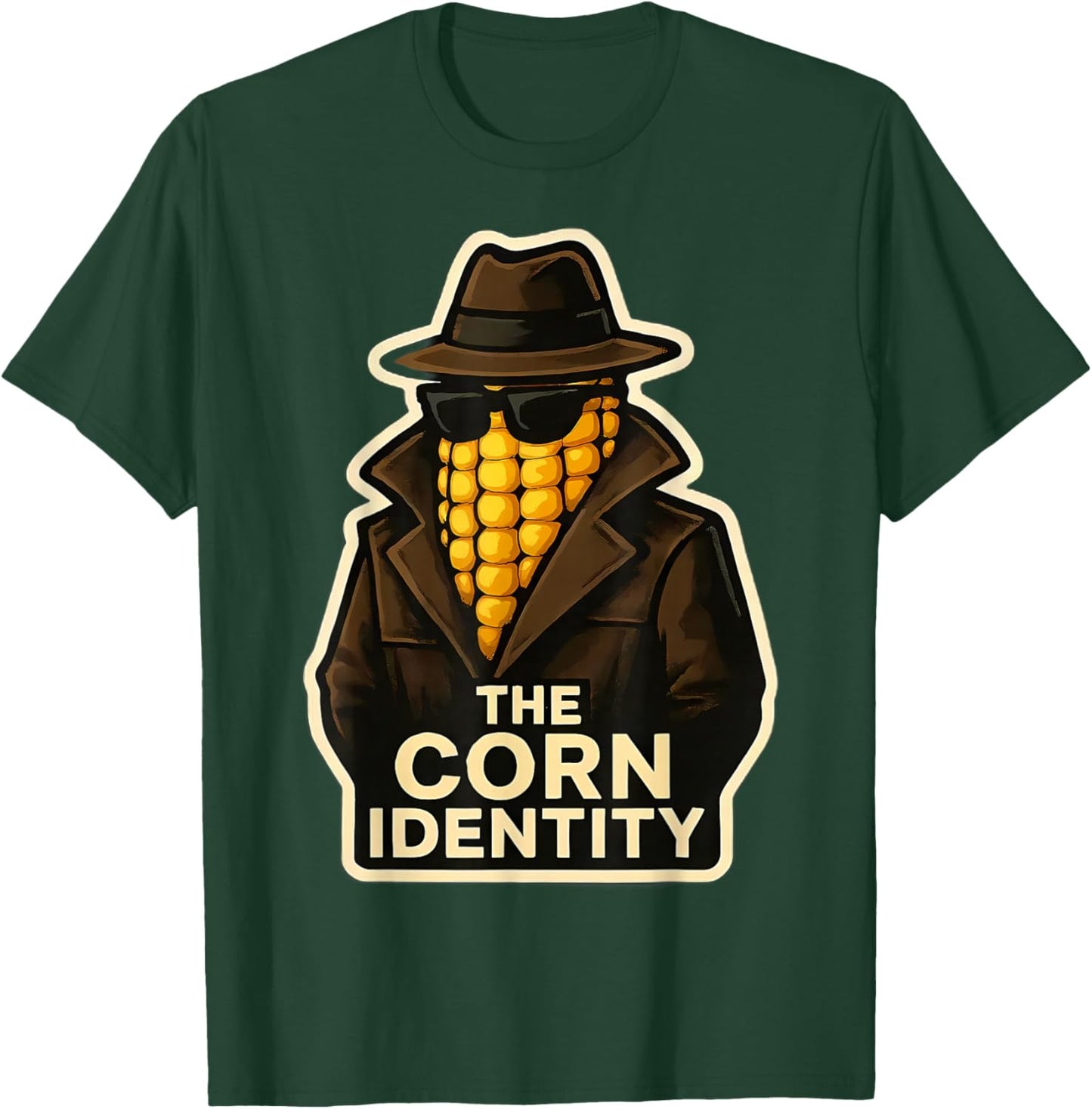 The Corn Identity Funny Corncob Pun Corn Cob Spy Joke T-Shirt - T-Shirt | Forest