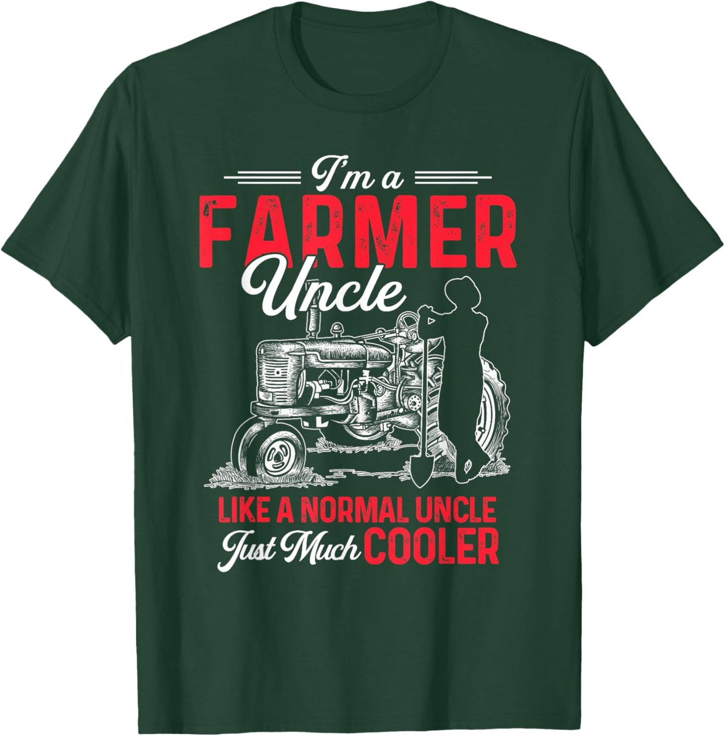 Funny Farmer Shirt Men Tractor Lover Rancher Farmer Uncle T-Shirt - T-Shirt | Forest