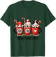 Meowy Christmas Cute Cats and Coffee Merry Xmas Graphic T-Shirt - T-Shirt | Forest