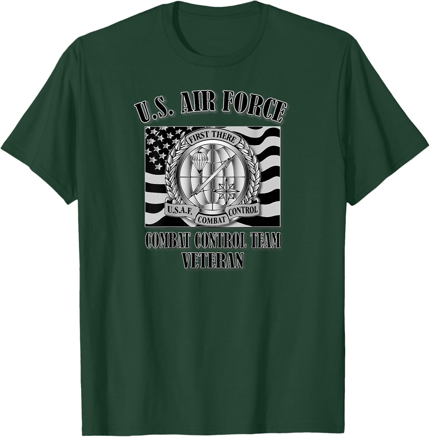 U.S. Air Force Combat Control Team Veteran (Back Design) T-Shirt - T-Shirt | Forest