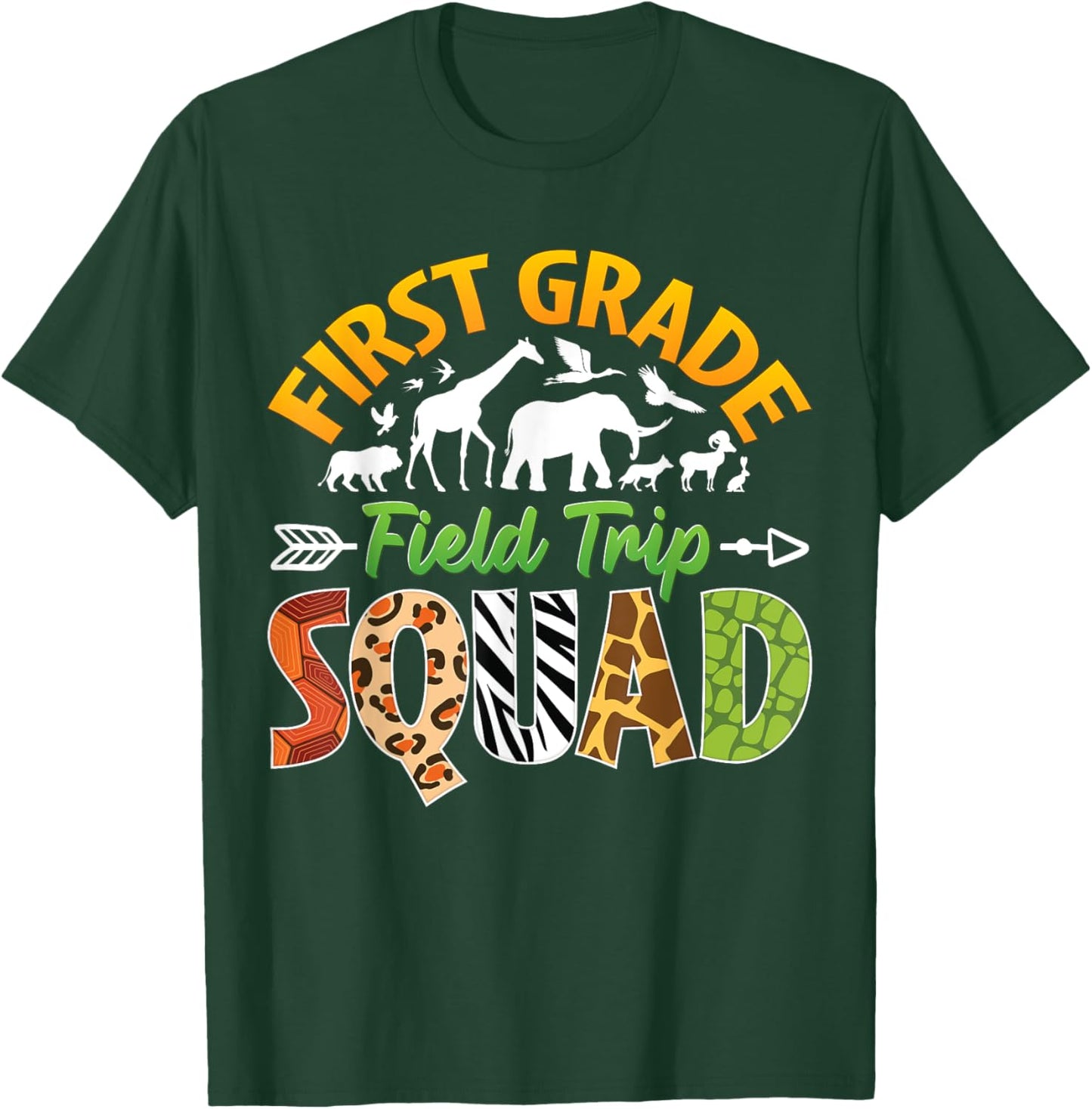 First Grade Zoo Field Trip Squad Matching Teacher Students T-Shirt - T-Shirt | Forest