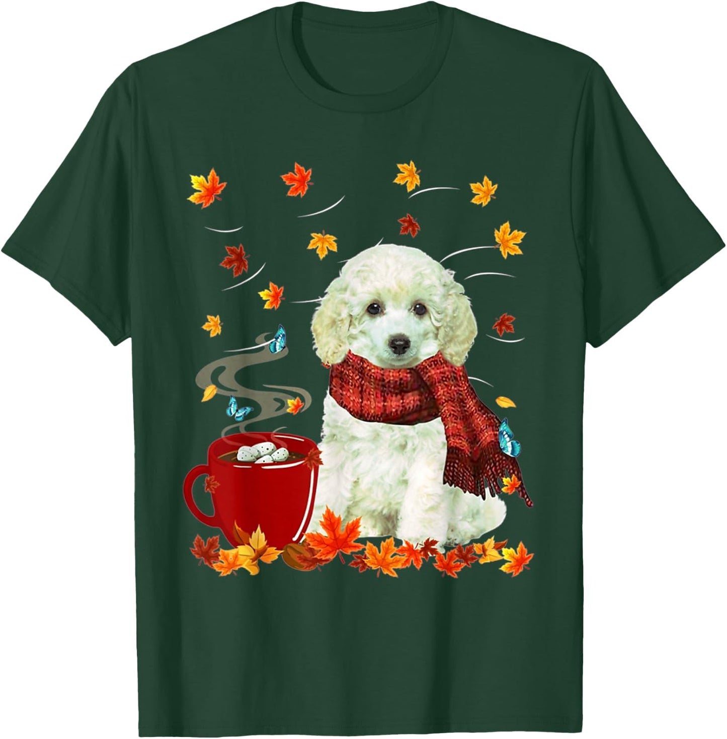 Toy Poodle - Fall - Chocolate - Hot - Funny Dog Autumn Men Women T-Shirt - T-Shirt | Forest