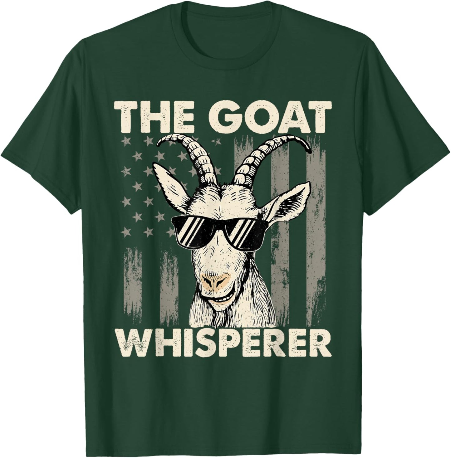 The Goat Whisperer - USA American Flag Farm Animal Lover T-Shirt - T-Shirt | Forest