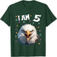 Kids 5 Years old 5 birthday Bald Eagles Boy Girl Bald Eagle T-Shirt - T-Shirt | Forest