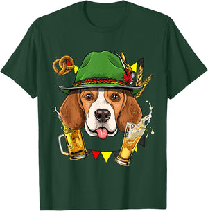 Beagle Oktoberfest Shirt Lederhosen Costume German Beer Fest T-Shirt - T-Shirt | Forest