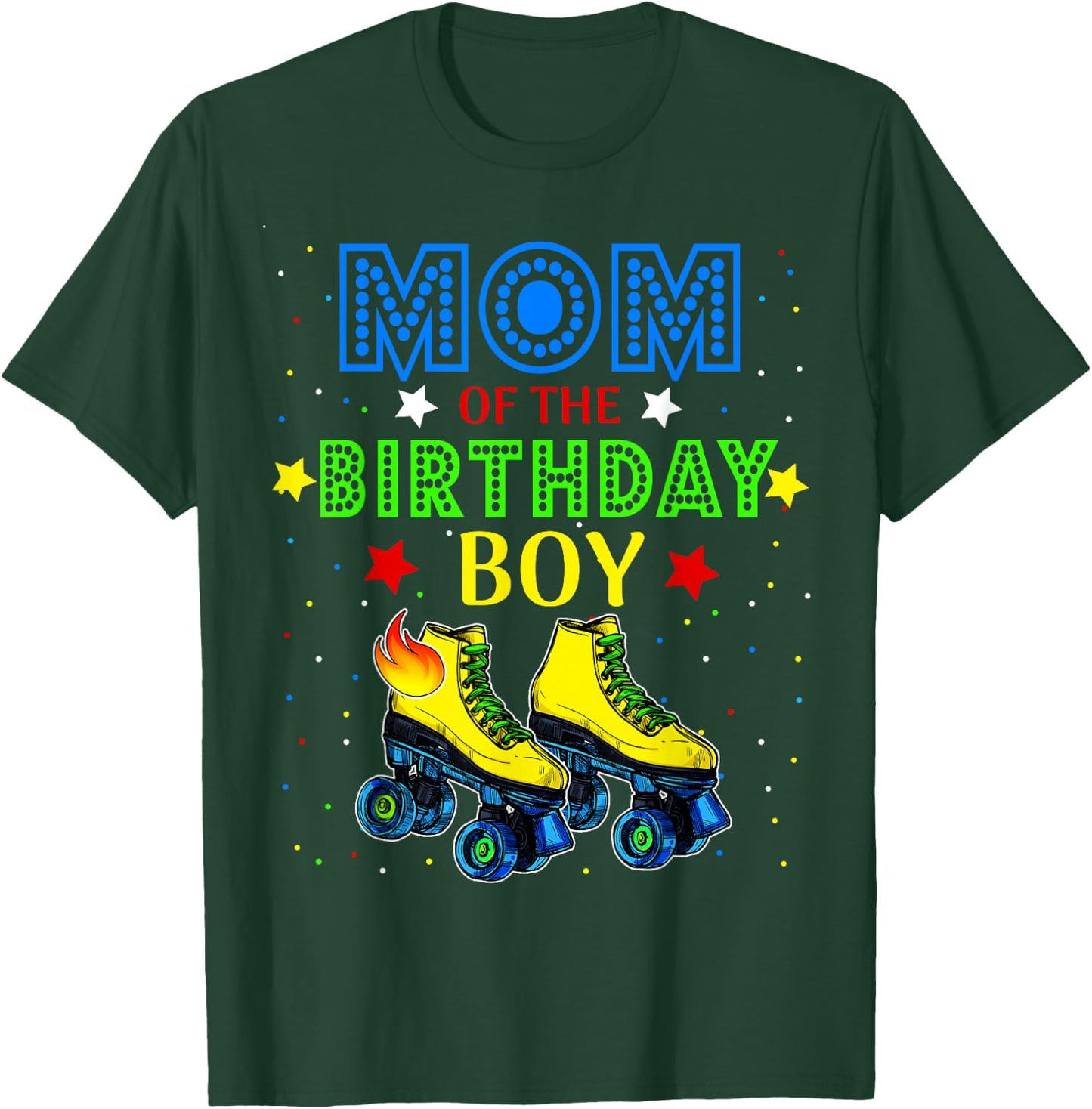 Mom Birthday Rolling Skate Birthday Family Party T-Shirt - T-Shirt | Forest