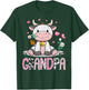 Grandpa Cute Cow Moo Farmer Birthday Family Matching T-Shirt - T-Shirt | Forest