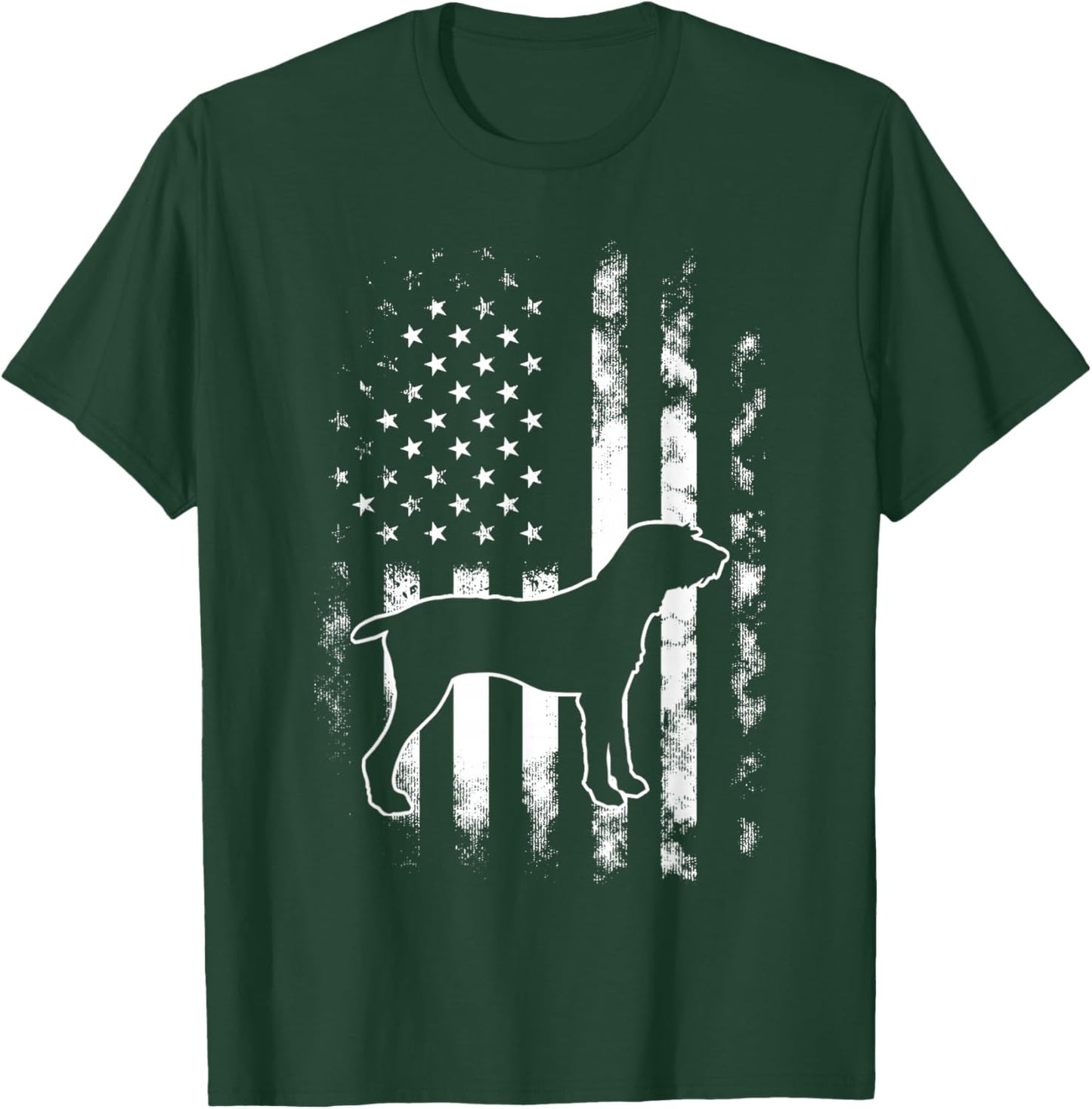 American US Flag Pudelpointer T-Shirt - T-Shirt | Forest