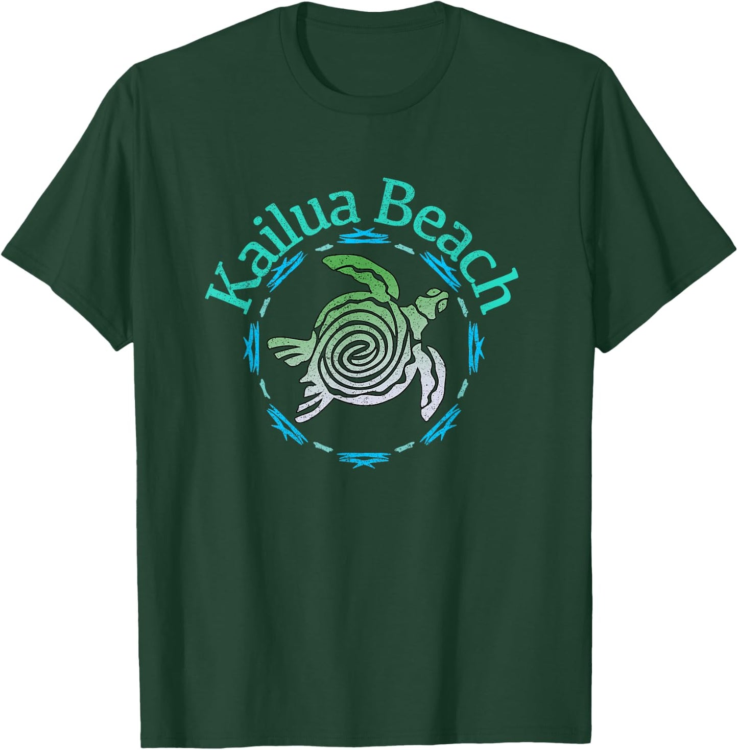 Kailua Beach Vintage Tribal Turtle Gift T-Shirt - T-Shirt | Forest