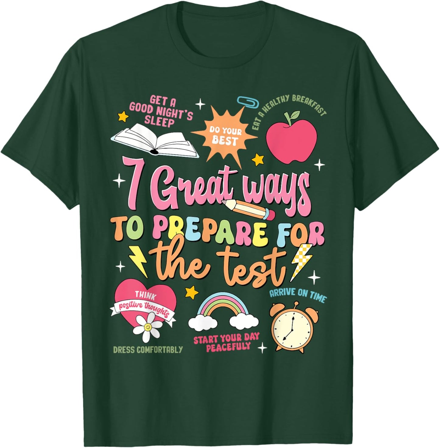Funny Teacher Test Day Motivational Teacher Starr Testing Men Women Girls Kids T-Shirt - T-Shirt | Forest