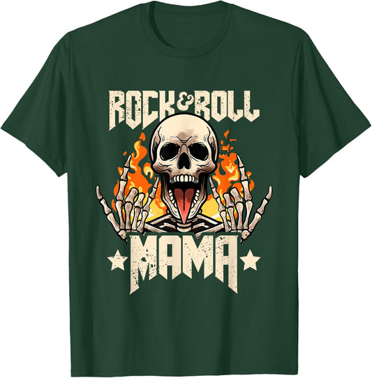 Rock And Roll Mama Mom Vintage Retro Rock&Roll Rock Concert T-Shirt - T-Shirt | Forest