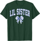 Lil Sister Coquette Toile Blue Bow Floral Family Matching T-Shirt - T-Shirt | Forest