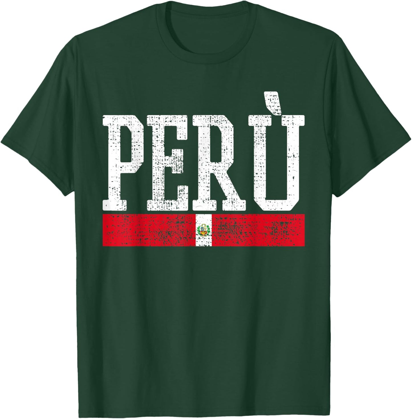 Peru Peruvian National Flag Country Vintage T-Shirt - T-Shirt | Forest