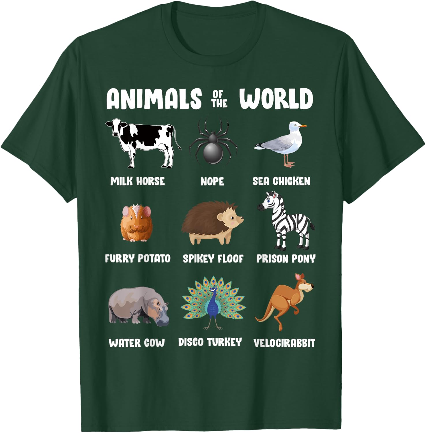 Animals Of The World Gift Funny Rare Animals Memes T-Shirt - T-Shirt | Forest
