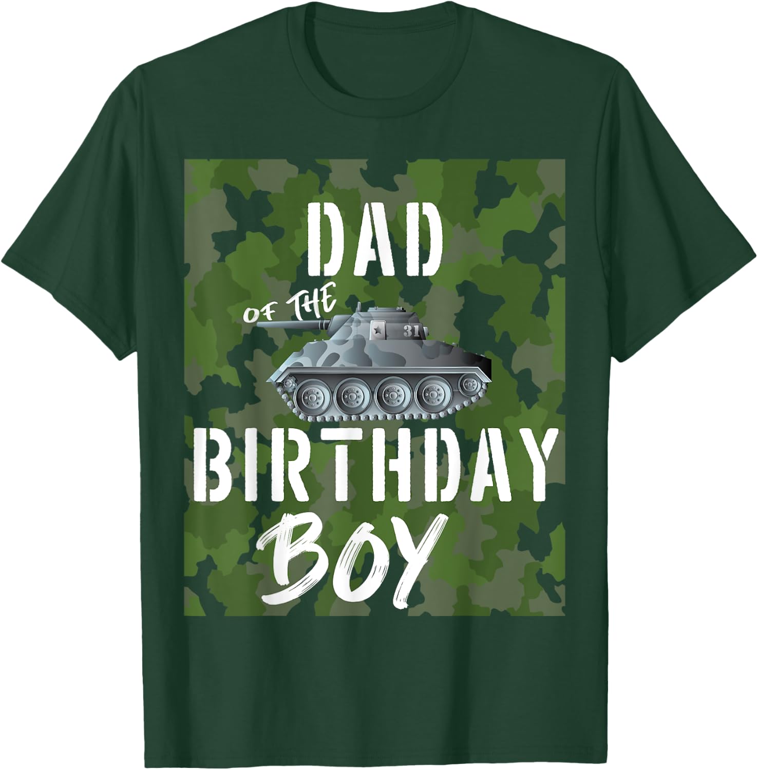 Dad Of The Birthday Boy Military Tank Matching Family T-Shirt - T-Shirt | Forest