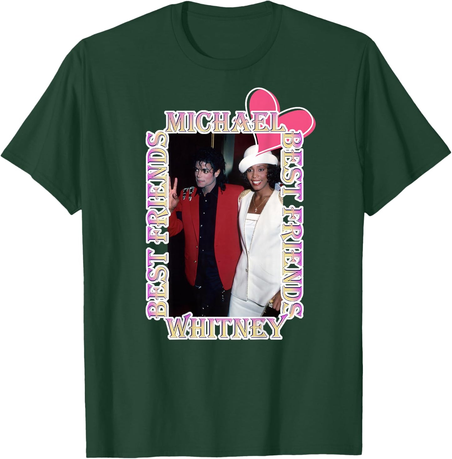 Michael Jackson_Whitney Houston_Back Printed T-Shirt - T-Shirt | Forest