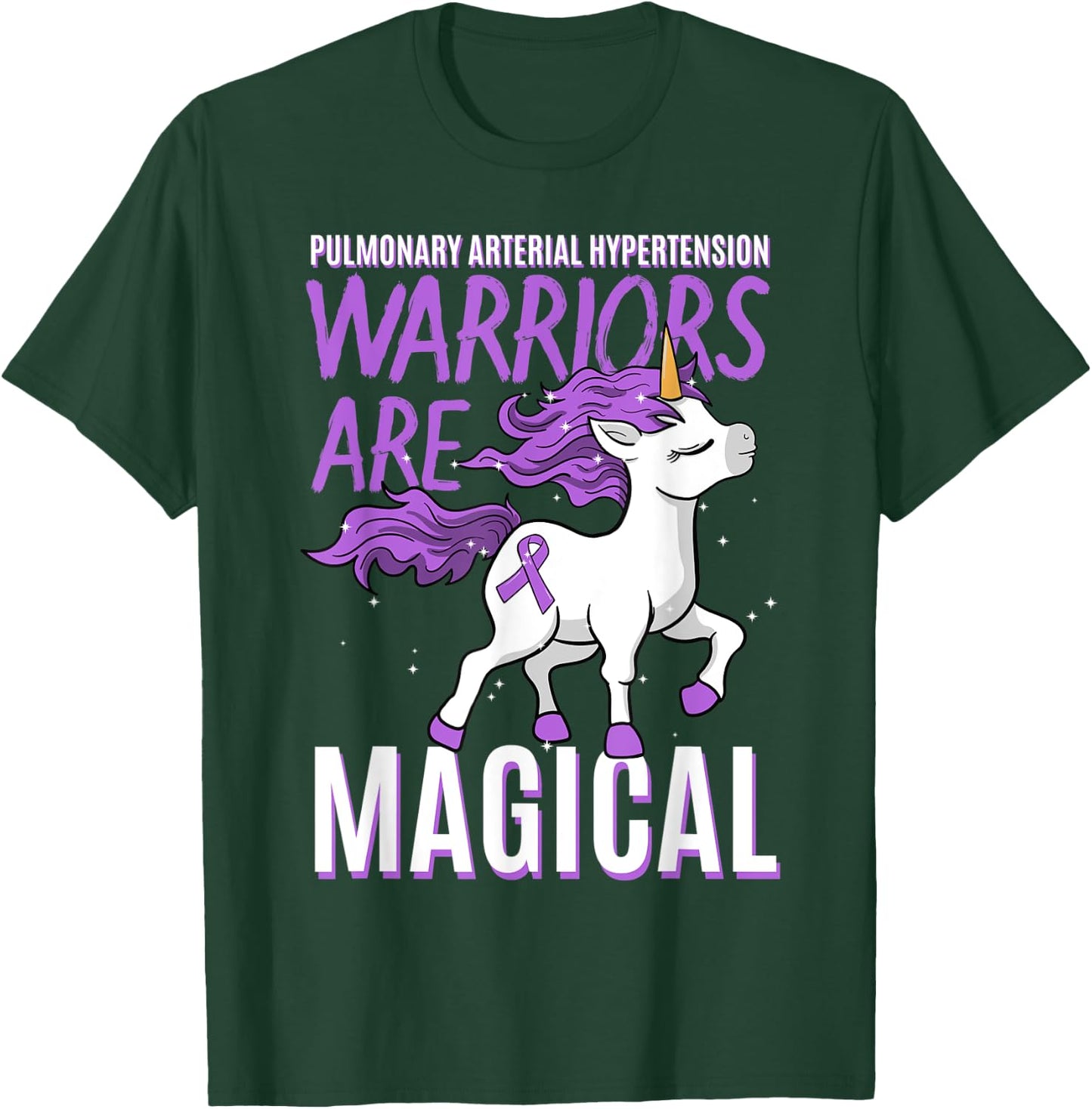 Pulmonary Arterial Hypertension Awareness Unicorn Lover Gift T-Shirt - T-Shirt | Forest