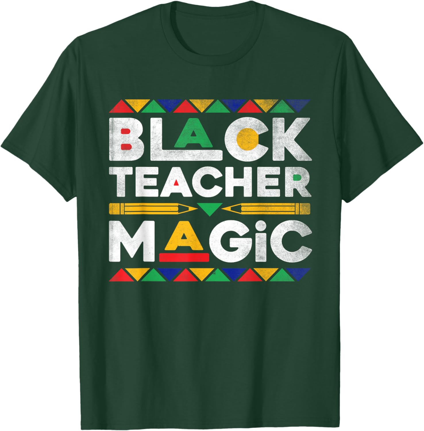 Black Teacher Magic Melanin African Teacher Black History T-Shirt - T-Shirt | Forest
