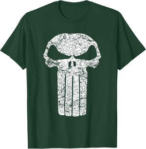 Marvel Punisher Distressed Cracking Skull Vintage Logo T-Shirt - T-Shirt | Forest