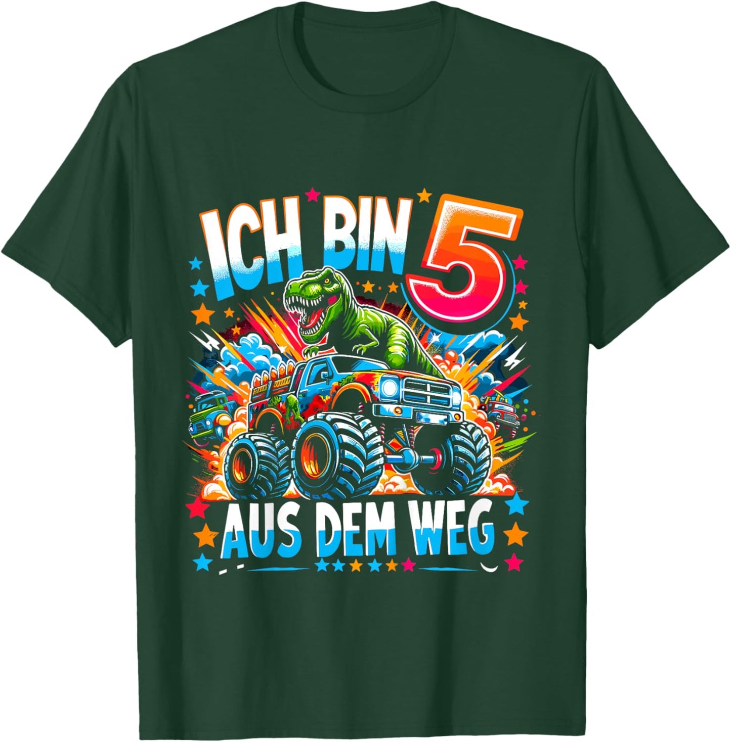 Kinder Ich Bin 5 5. Geburtstag Junge Fünf Jahre Jungs T-Shirt - T-Shirt | Forest