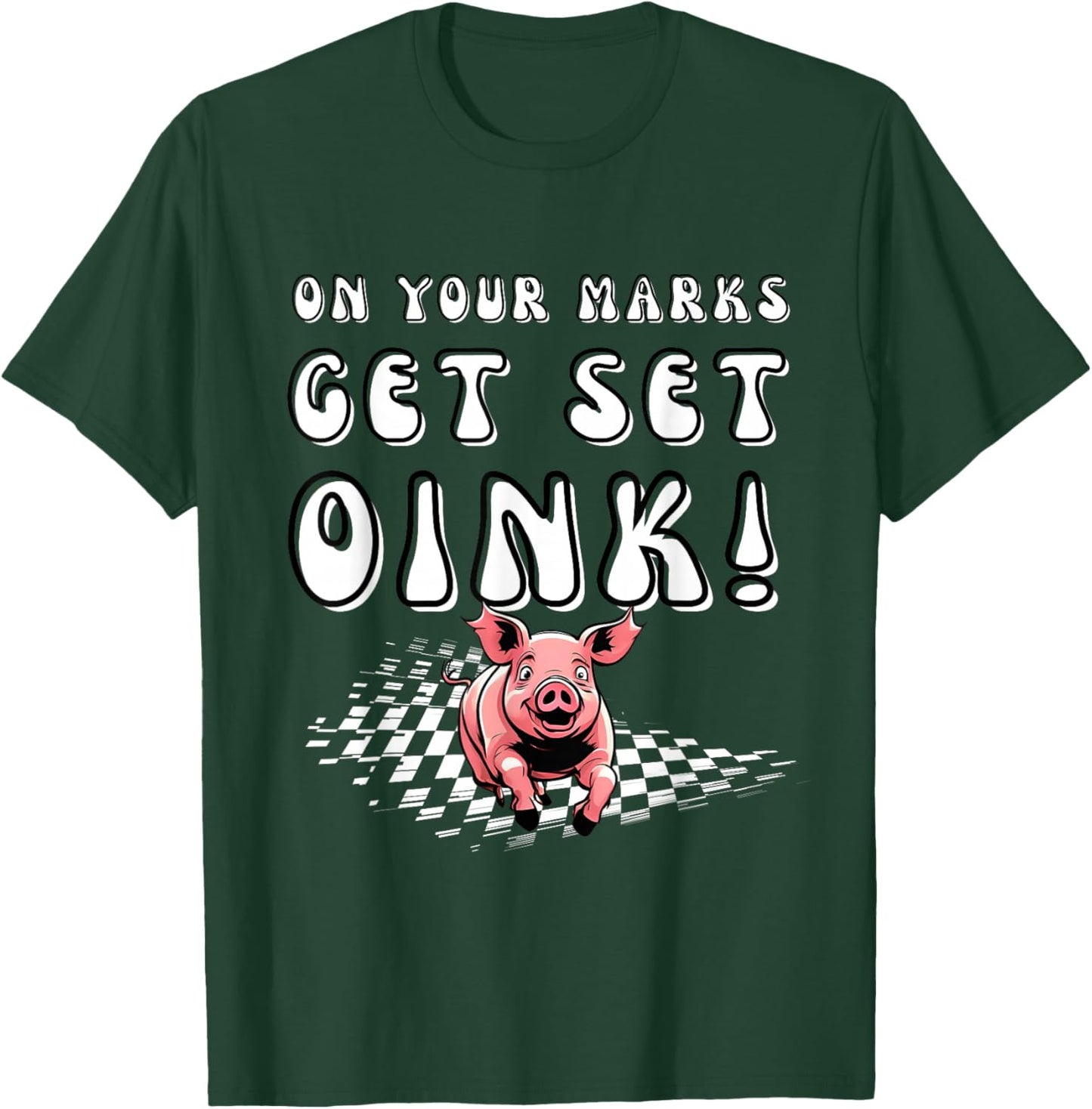 PIG Race Team Pig Running Team funny Pic Racing T-Shirt - T-Shirt | Forest