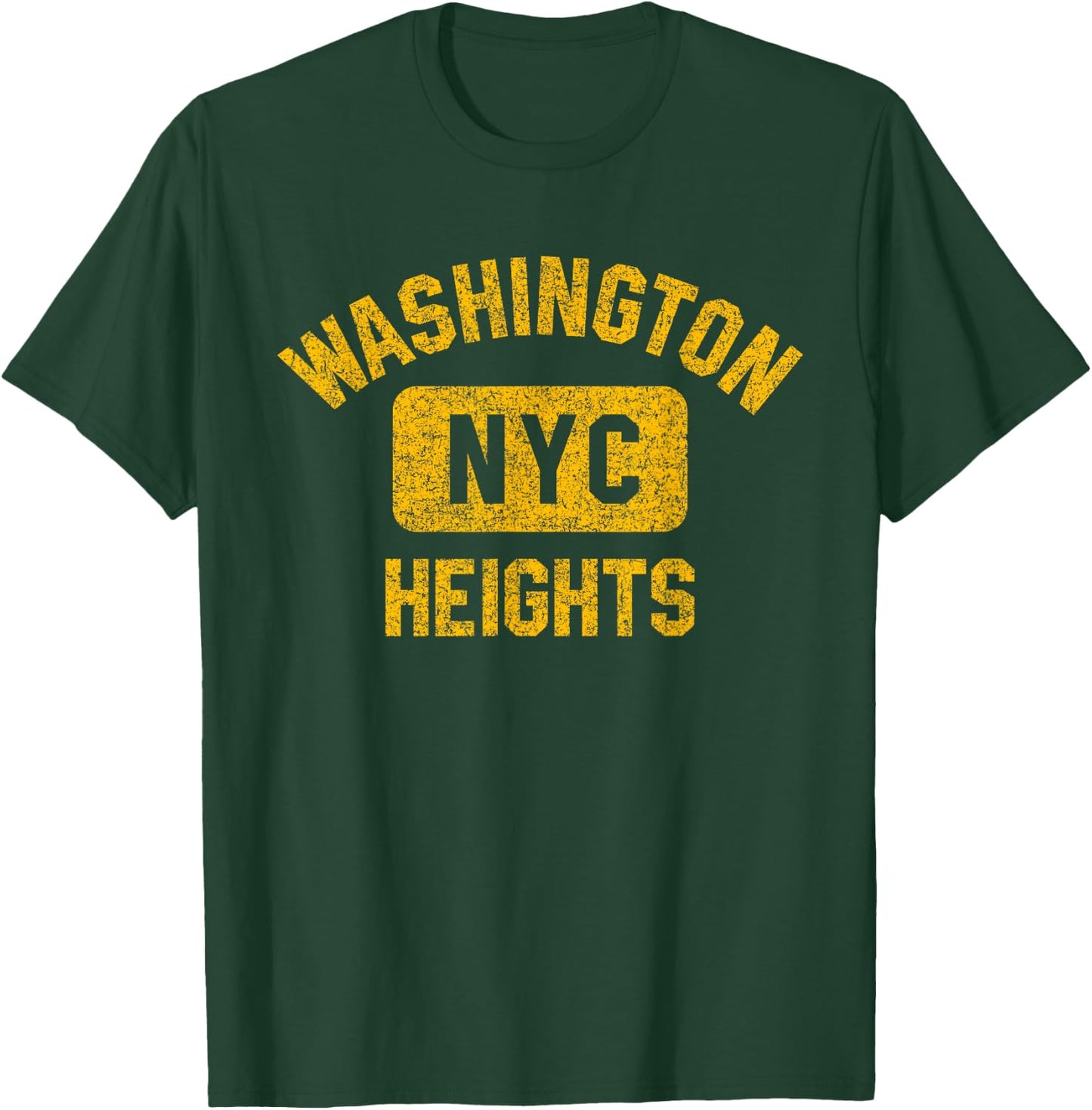 Washington Heights NYC Gym Style Distressed Amber Print T-Shirt - T-Shirt | Forest