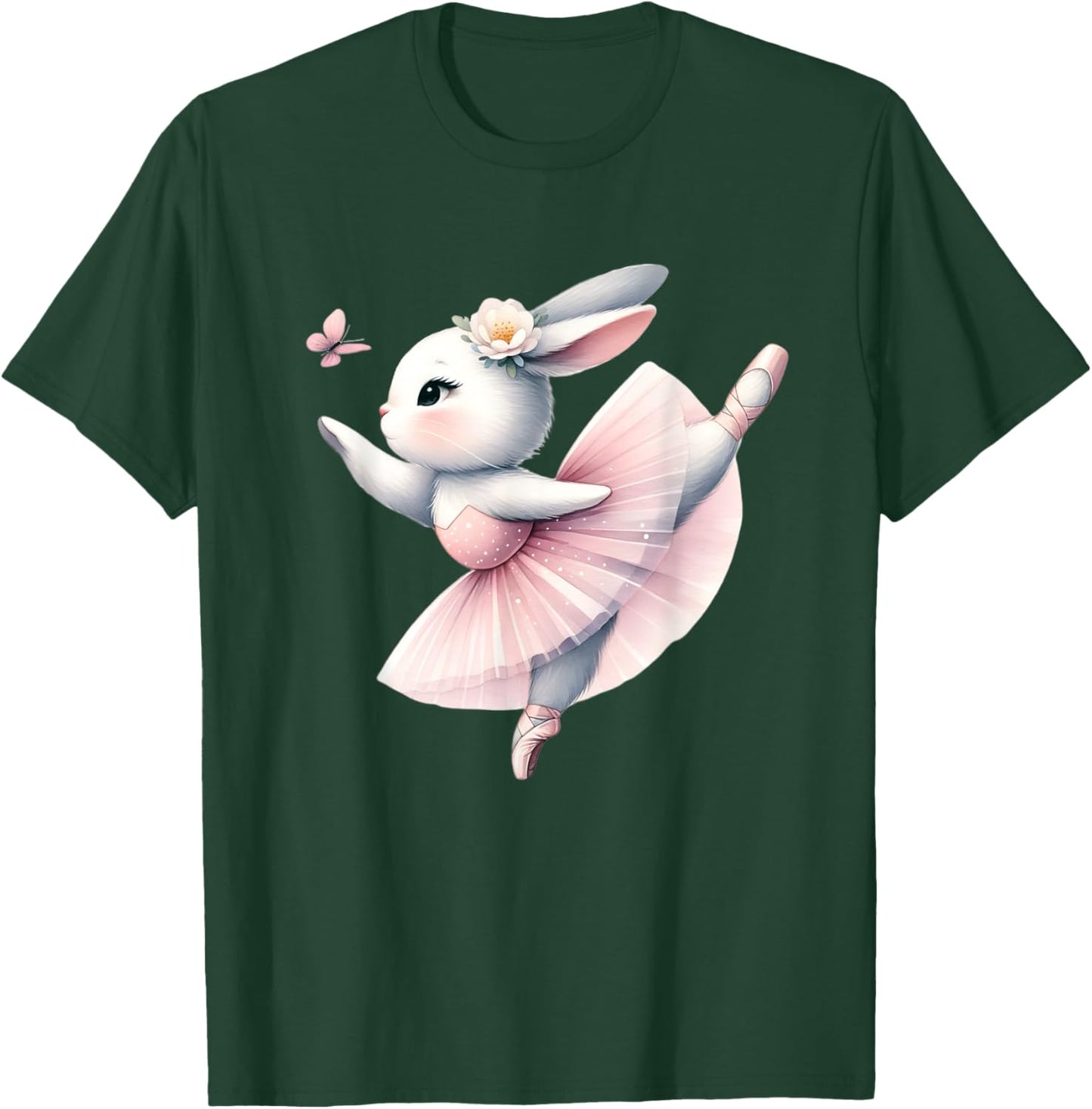 Ballerina Bunny Performance Ballet Rabbit Tutu Girl Kids T-Shirt - T-Shirt | Forest