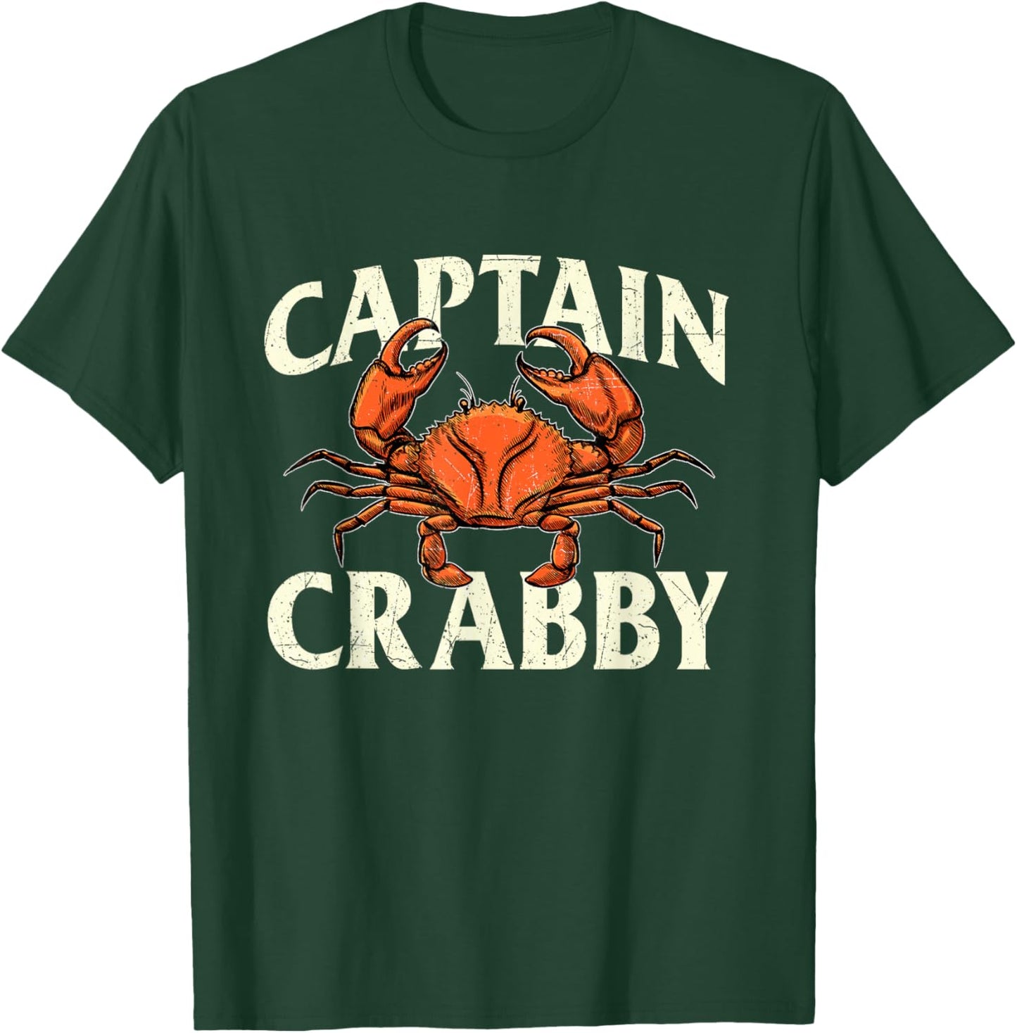 Captain Crabby - Crustacean Crabber Crabbing Seafood Lover T-Shirt - T-Shirt | Forest
