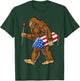 Bigfoot Fireworks 4th of July Men Sasquatch American Flag US T-Shirt - T-Shirt | Forest